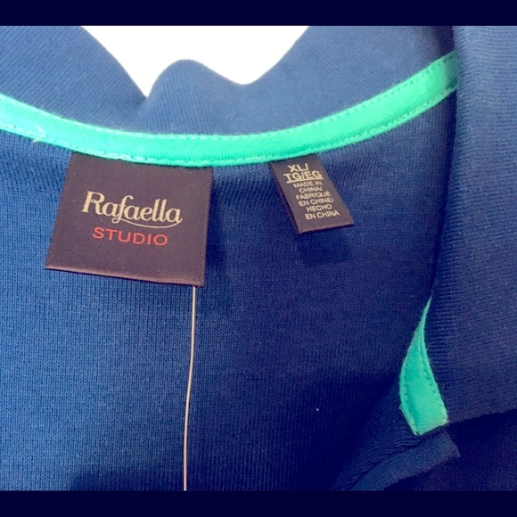 Rafaella navy w/green trim collared golf shirt, NWT/Never worn/sz XL - Picture 7 of 7